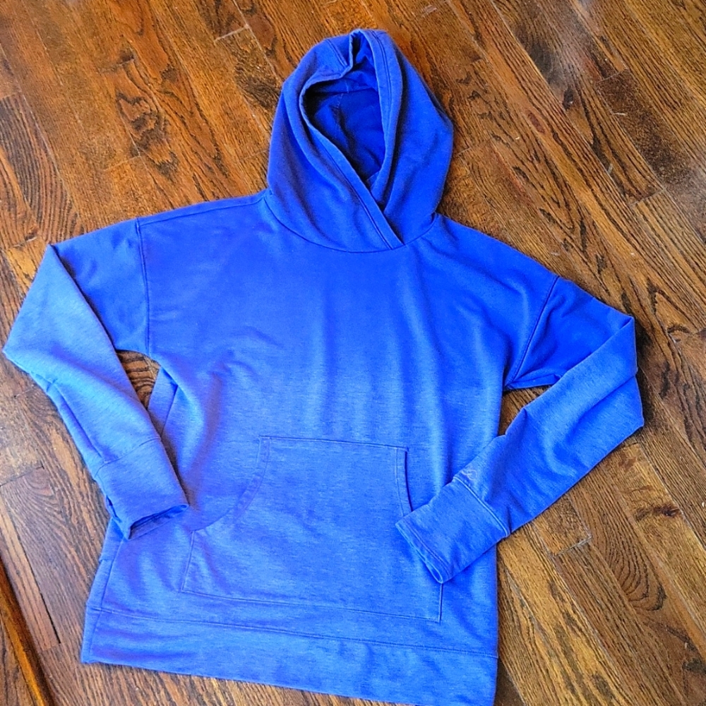 Calia SMALL long sleeve blue purple hooded sweashirt for workout